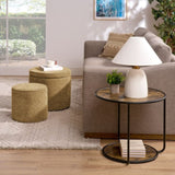 Ottoman, multi-functional combination set table Ottoman, combination of Ottoman and table, with drum W487P243609