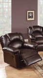 Motion Recliner Chair 1pc Glider Couch Living Room Furniture Brown Bonded Leather HS00F6676-ID-AHD