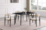 ZUN Modern Contemporary Dining Table 1pc Black Sintered Stone Table Stylish Dining Furniture B011140183