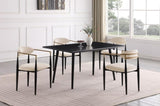 ZUN Modern Contemporary Dining Table 1pc Black Sintered Stone Table Stylish Dining Furniture B011140183