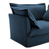 Slip-covered Armchair with 1 Big Back Cushion and 2 Big Toss Pillows, Single Deep Seat Comfy Single W3041P240124