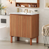 30" Modern Bathroom Vanity with Ceramic Sink, Vintage Minimalist Bathroom Vanity Cabinet, 45 Degrees N817P245325N