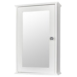 ZUN Single Door Mirror Indoor Bathroom Wall Mounted Cabinet Shelf White 90390074