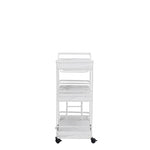 ZUN Painted Three-layer Bar Cart, With Wine Rack And Glass Holder, Suitable for Families And Small 52205153