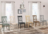 ZUN Casual Gray Finish Side Chairs Set of 2 Pine Veneer Transitional Double-X Back Design Dining Room B01143557