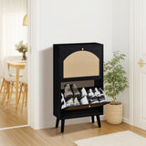 2 dump buckets with high-leg arched rattan surface shoe cabinet particle board plastic rattan 60985833