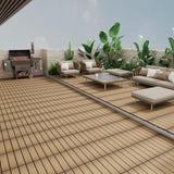 Patio Floor Tiles Pack of 22 WPC Wood-Plastic Composite Patio Deck Tiles DIY Interlocking Decking W206P201284