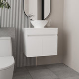 Vessel Sink Vanity Manchester, Two Drawers and Open Shelf, White B200P313681