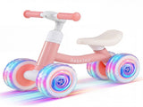 4 Wheel Kids Balance Bike with Light Up Wheels, 3 Level Adjustable Height Toddler Push Bike , No 96203550