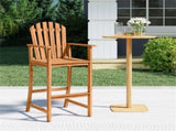 31" Seat Height Outdoor Bar Stool, Slatted Design Ergonomic Tall Chair for 40"-43" Bar Table 72391840