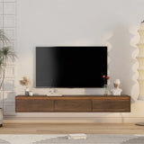 Floating TV Stand, Wall Mounted TV Shelf with Led Lights & Power Outlet,High Gloss TV Cabinet for W1321P272342
