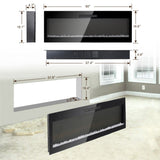 60 Inch Electric Fireplace, Recessed and Wall Mounted Fireplace W1769139419