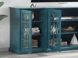 63" TV Stand, Sideboard Buffet ,Storage Cabinet, Teal Blue W96570012