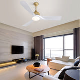 ZUN 54 Inch Modern ABS Ceiling Fan 6 Speed Remote Control Dimmable Reversible DC Motor With Light and 79193518