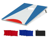3'x2' Cornhole Board Set with 8 Bean Bags, Foldable Portable Outdoor Tossing Game BlueRedWhite 36988596