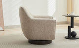 ZUN U-shaped Fully Assembled Swivel Chair Linen Accent Chair Armchair Round Barrel Chair for Living Room WF324396AAC