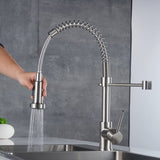 ZUN Commercial Kitchen Faucet with Pull Down Sprayer, Single Handle Single Lever Kitchen Sink Faucet W1932P172328
