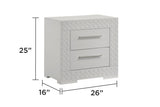 Blanca Modern Style 2-Drawer Night stand Made with Wood in White B009P243271