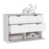 Basilea 4 Drawers Dresser, 2 Cabinets -White B20092139