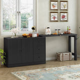 ZUN U_STYLE Innovative Sideboard that effortlessly converts into a dining table and Adjustable Pull-Out N711P188171B