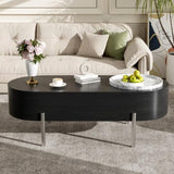 U-Can 47.2''Lift Top Coffee Table with 360-degree Marble-patterned rotating tray,Hidden Compartment, N724P228920B