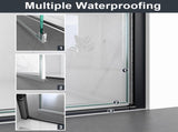 34"W x 72"H Frameless Circular Pivot Shower Door in Matte Black With 1/4" Thick SGCC Tempered W2813P340825