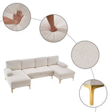 U-Shaped 4-Seat Indoor Modular Sofa Creamy-White 66522610