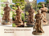 24.5" Saint Francis Statue with Built-in Bird Feeder Religious Garden Sculpture 66689030
