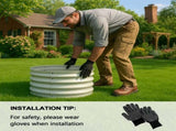 2 Pcs 221ft Raised Garden Bed, Round Galvanized Outdoor Planter Box, Metal Garden Bed for Planting 40130476