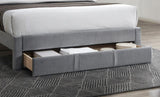 Luxury Contemporary Look 1pc Queen Size Bed w Storage Drawer Gray Corduroy Headboard Bedframe B011P238965