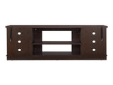 TV Media Stand with with Faux Stacked Stone Surround, Modern Entertainment Console with Open Storage 52124914