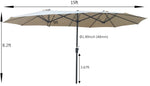 ZUN 15x9Ft Double-Sided Patio Umbrella Outdoor Market Table Garden Extra Large Waterproof Twin Umbrellas W65627934