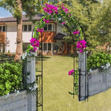 Metal Garden W55'' x H94.5'' Garden Arbor Trellis Climbing Plants Support Rose Outdoor W1586104755