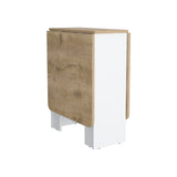 Gateleg Folding Table Space-Saving with Compact Design, White / Macadamia - Living Room B200137833