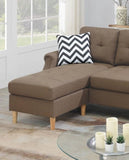 Living Room Corner Sectional Light Coffee Polyfiber Chaise sofa Reversible Sectional HS00F6458-ID-AHD