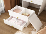 3-in-1 Dressing Table with LED Mirror & Stool - Compact Makeup Vanity with 4 Drawers, 55391704