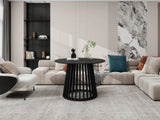 Round Coffee Table, Grille Molding, Suitable for Bedroom, Living Room, Balcony W688P202819