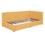 ZUN Upholstered Daybed with 2 Storage Drawers Twin Size Sofa Bed Frame No Box Spring Needed, Linen WF299017AAL