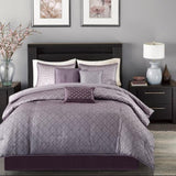 7 Piece Jaquard Comforter Set Purple King B03597295