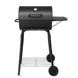 ZUN Charcoal Grills Outdoor BBQ Grill, Barrel Charcoal Grill with Side Table and Wheels, for Outdoor 49876379