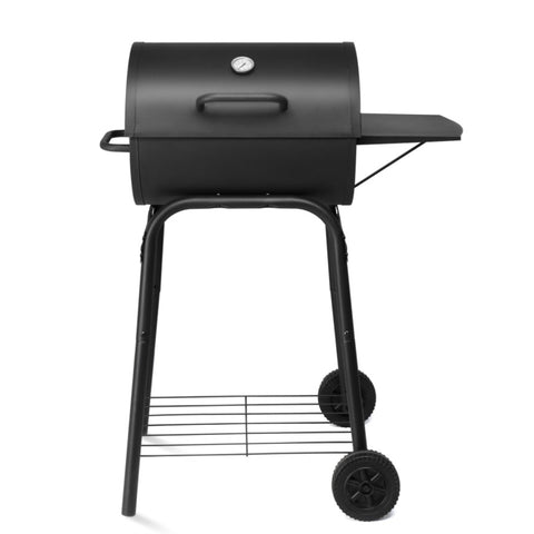 ZUN Charcoal Grills Outdoor BBQ Grill, Barrel Charcoal Grill with Side Table and Wheels, for Outdoor 49876379