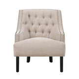 Modern Traditional Accent Chair Chenille Upholstery Button-Tufted Solid Wood 1pc Living Room B011P182659