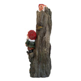8.3x4.7x13.8" Decorative Woodland Gnome Water Fountain with LED Light, Brown W2078138941