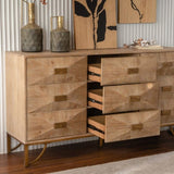 9 Drawers Dresser, Modern Dressers & Chests of Drawers, TV Stand,Light Wood Dresser for W3158P307446