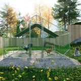 10 x 13ft Outdoor Large Metal Chicken Run Coop with 1 piece of Waterproof Cover, Garden Backyard 75157167