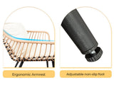 5 Piece Patio Bistro Set with Ottoman, Outdoor Wicker Apartment Balcony Furniture Sets, Rattan Table T2712P305912