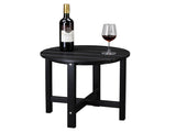 46*46*46cm Single Layer Round HDPE Side Table Black 26668210