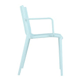 Summer - 4pcs Modern Stackable Plastic Armchair for Indoor/Outdoor Use Ergonomic Slatted Back W3450P323324