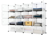 16-Cube Storage Shelf Cube Shelving Bookcase Bookshelf Organizing Closet Toy Organizer Cabinet White 35996258
