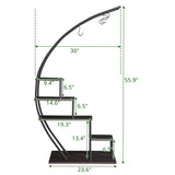 2pcs 5 Layers Semicircle Iron Wood Suitable For Garden Balcony Patio Lawn Home Decoration Plant 11920122